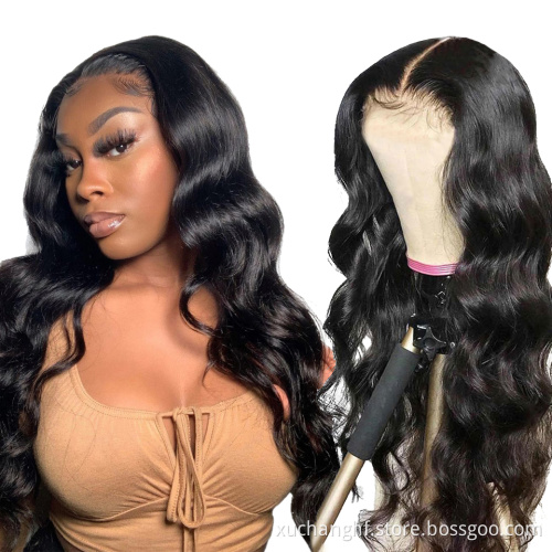 HF Natural Cheap Glueless Bodywave Human Hair Wigs Lace Front, Brazilian Virgin HD Human Hair Lace Frontal Wig for Women
